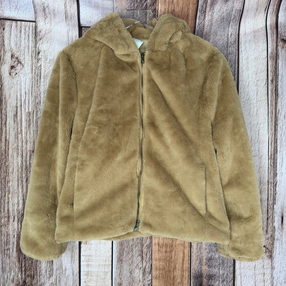 Vince Jacket Faux Fur Hooded Teddy Bear Plush Cozy Winter Soft Small